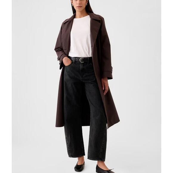 Gap High Rise Barrel Leg Jeans Womens 27P Washed Black Cotton 2025 Style - Picture 1 of 11